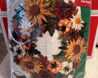 Made to Order Bucilla Fall Floral Felt Wreath