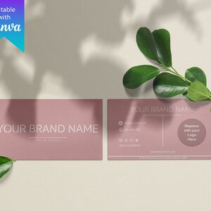 Digital Business Card Template Canva - Editable Minimalist business card