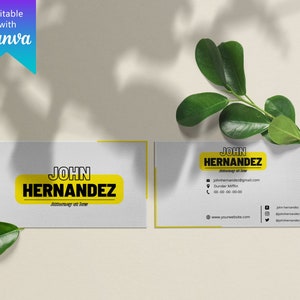 Digital Business Card Template Canva - Editable Minimalist business card