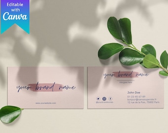 Digital Business Card Template Canva - Editable Minimalist business card