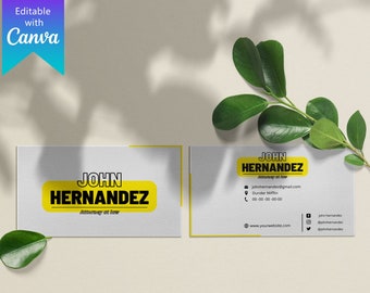 Digital Business Card Template Canva - Editable Minimalist business card