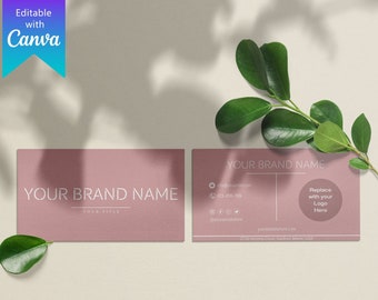 Digital Business Card Template Canva - Editable Minimalist business card