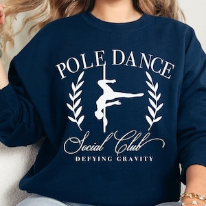 Pole Dance Social Club Crewneck Sweatshirt für Pole Dancer Pullover für Pole Dancing Lover Geschenk für Hair Artist Poledance Wear Pole Jacket
