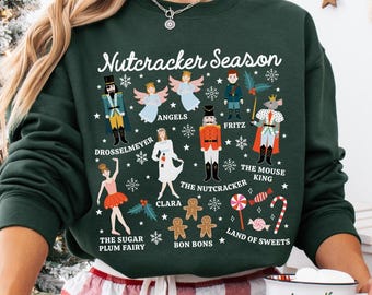 Nutcracker Season Christmas Sweatshirt Ballet Crewneck for Ballerina Christmas Gift Nutcracker Ballet Teacher Ballet Core Dancer Pullover