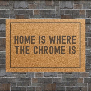 Pole Dance Door Mat Home Is Where The Chrome Is Outdoor Mat Gift Poledance Pole Fitness Pole Fit Dance Studio Decor Door Mat Decoration image 2