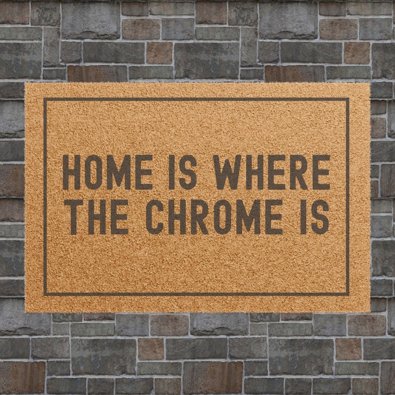 Pole Dance Door Mat Home Is Where The Chrome Is Outdoor Mat Gift Poledance Pole Fitness Pole Fit Dance Studio Decor Door Mat Decoration image 2