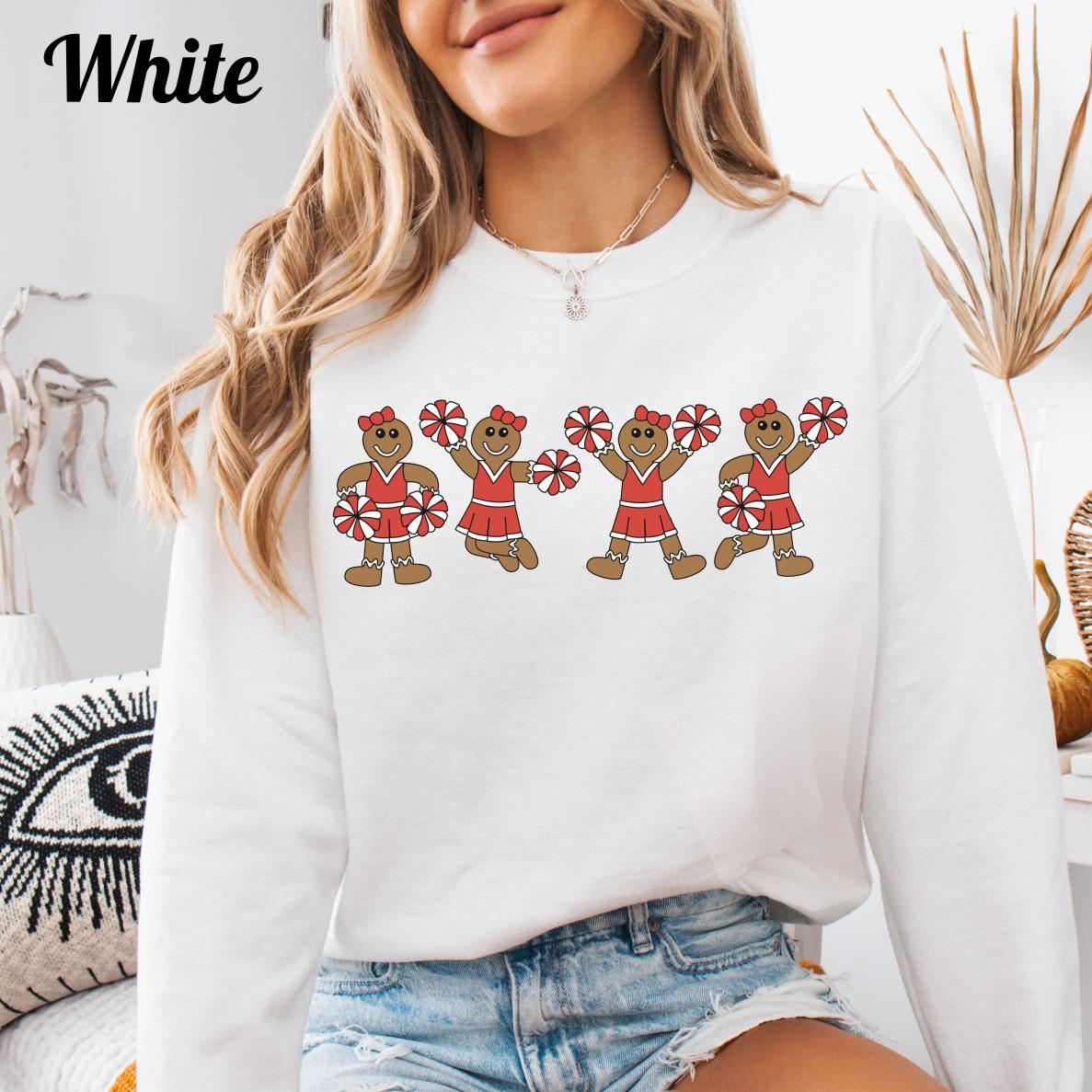 Gingerbread Cheerleader Christmas Sweatshirt Cheer Gift Cheer