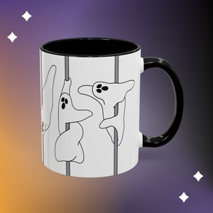 Pole Dancing Ghosts Mug Dole Dance Ghost Coffee Cup Funny Halloween Mug for Pole Dancer Gift Ideas for Dancers Spooky Season Ceramic Mug image 1