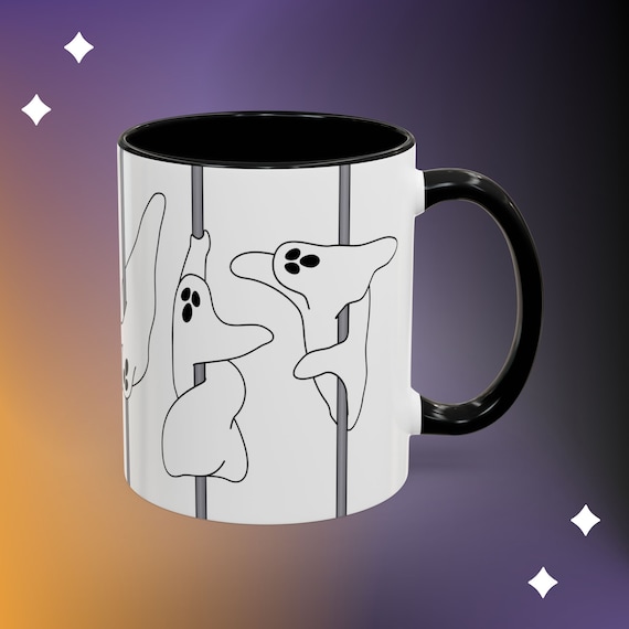 Pole Dancing Ghosts Mug Dole Dance Ghost Coffee Cup Funny Halloween Mug for Pole Dancer Gift Ideas for Dancers Spooky Season Ceramic Mug