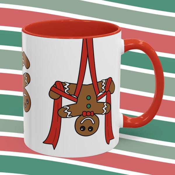 Gingerbread Man Aerial Silks Mug Funny Christmas Coffee Cup Gift for Aerialist Aerialsilks Aerial Dance Holiday Cute Gifts for Aerialist