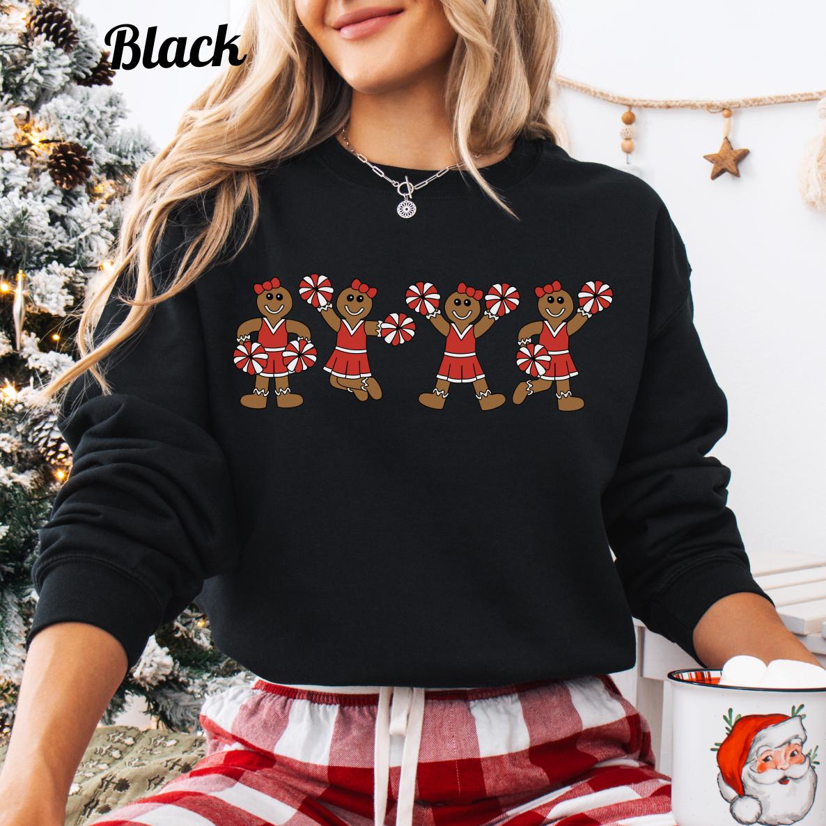 Gingerbread Cheerleader Christmas Sweatshirt Cheer Gift Cheer