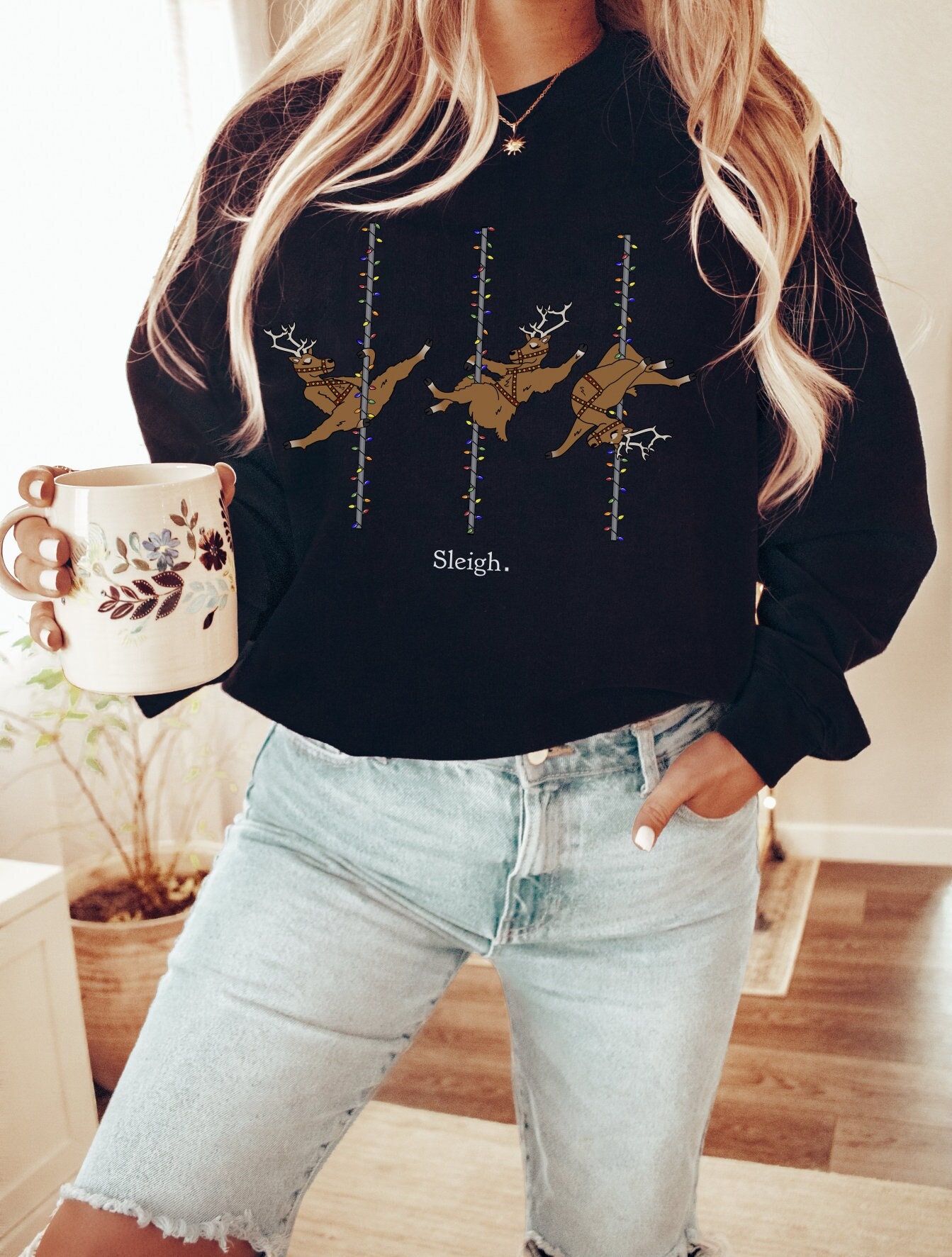 North pole dancer deals ugly christmas sweater