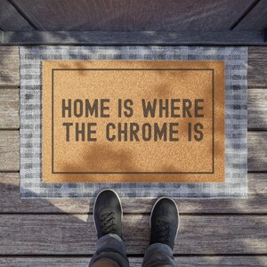 Pole Dance Door Mat Home Is Where The Chrome Is Outdoor Mat Gift Poledance Pole Fitness Pole Fit Dance Studio Decor Door Mat Decoration image 3