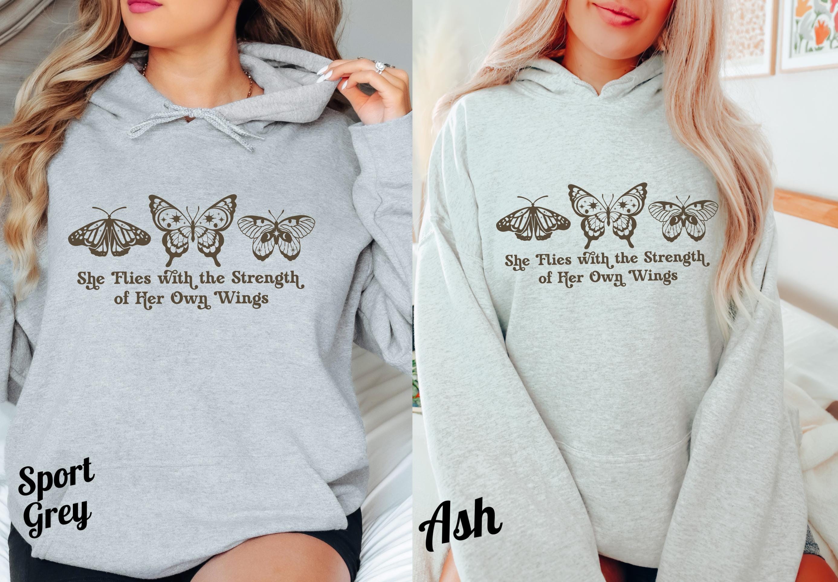 Ensemble Jogging Fille Vintage Havana – Sweat à Capuche Et Pantalon, Gris, Papillon, Taille 10-12 Ans