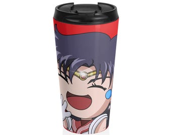 Taza de viaje de acero inoxidable con emoticono de risa