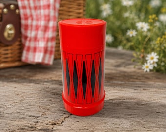 Vintage King Sealy Thermos Bottle | Red and Black Diamond 1970s Picnic thermos