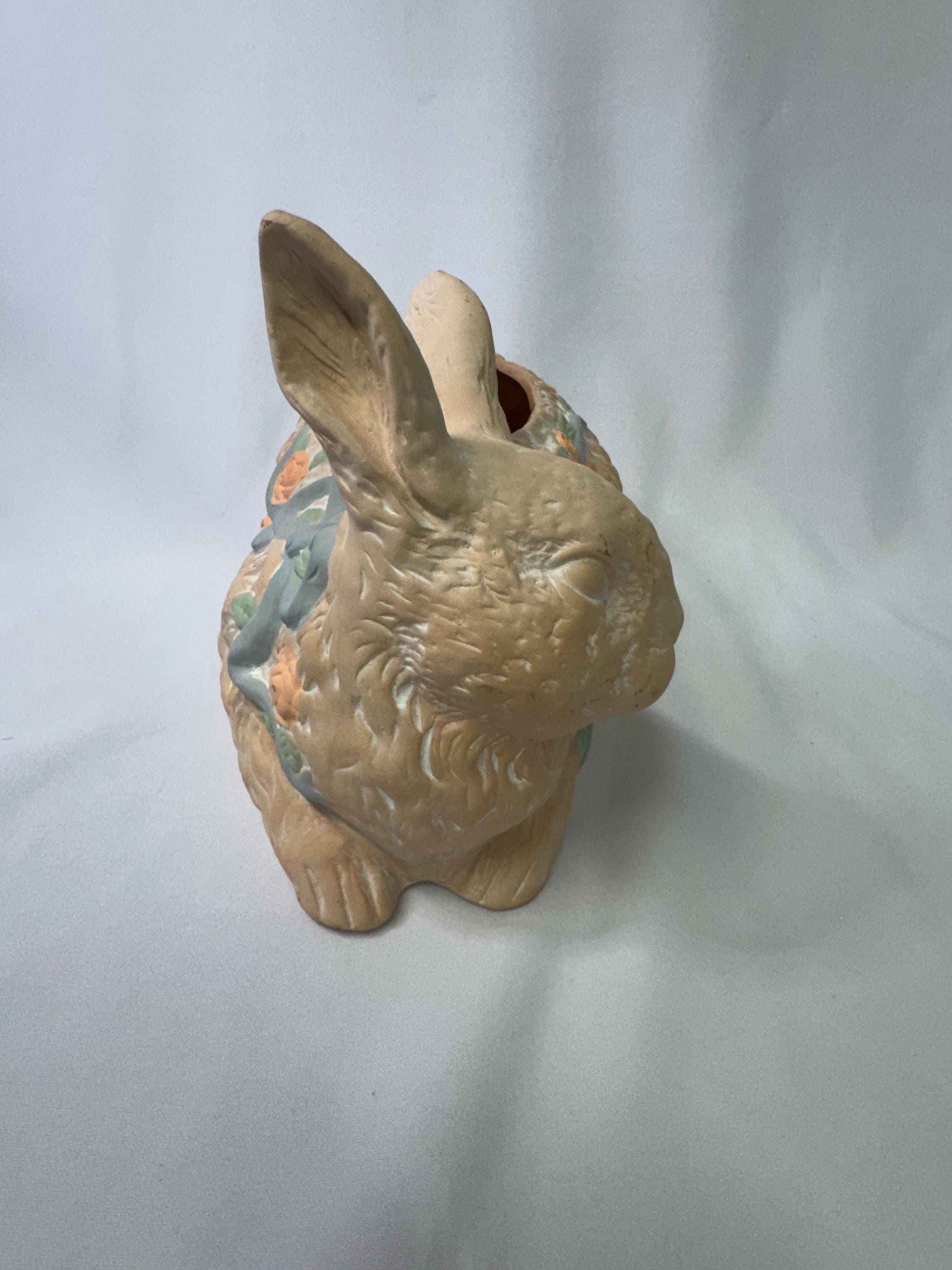 Vintage 1988 Bunny Rabbit Planter | Ceramic Rabbit Flowerpot | Easter ...