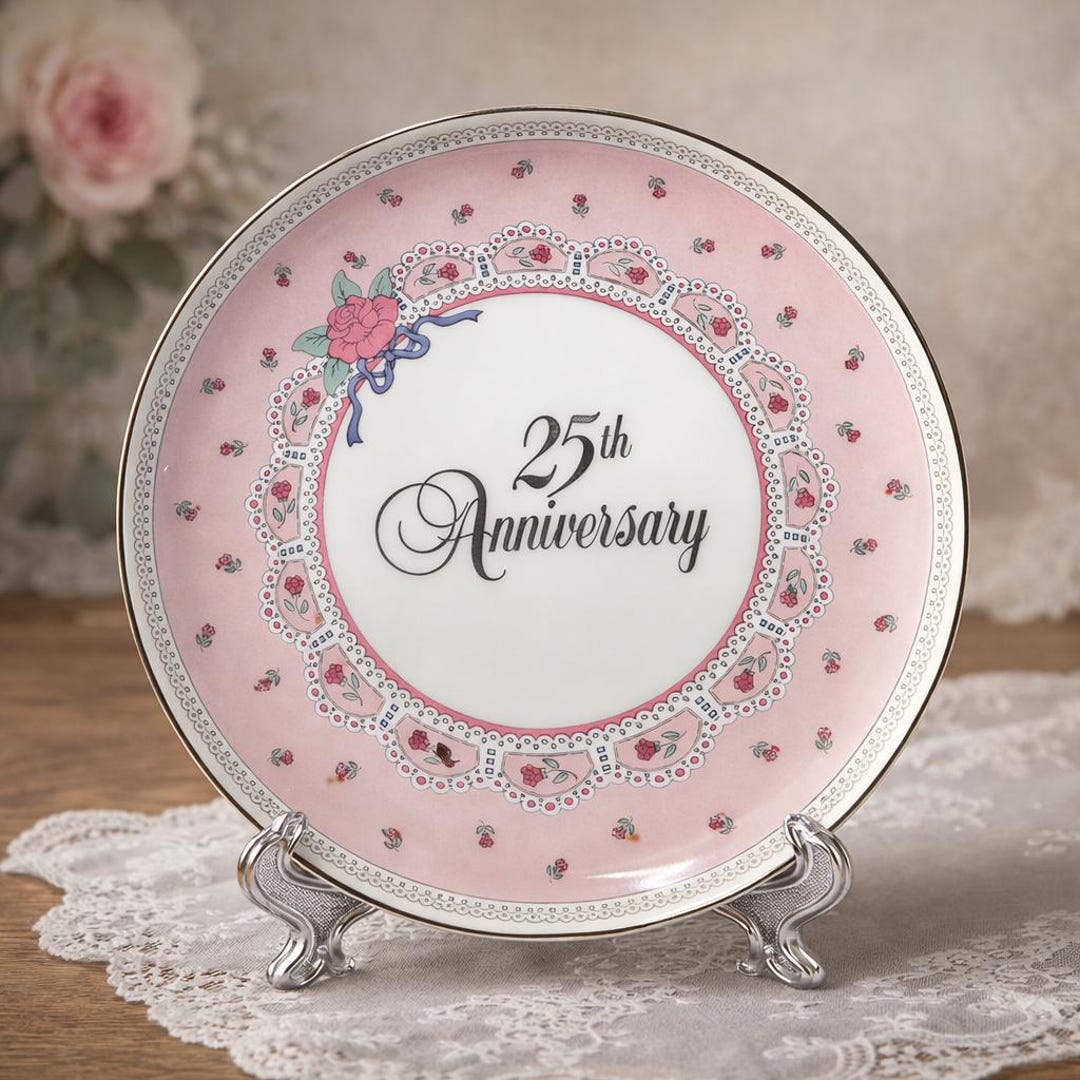 Vintage Queen Anne's Lace 25th Anniversary Porcelain Plate | 1994