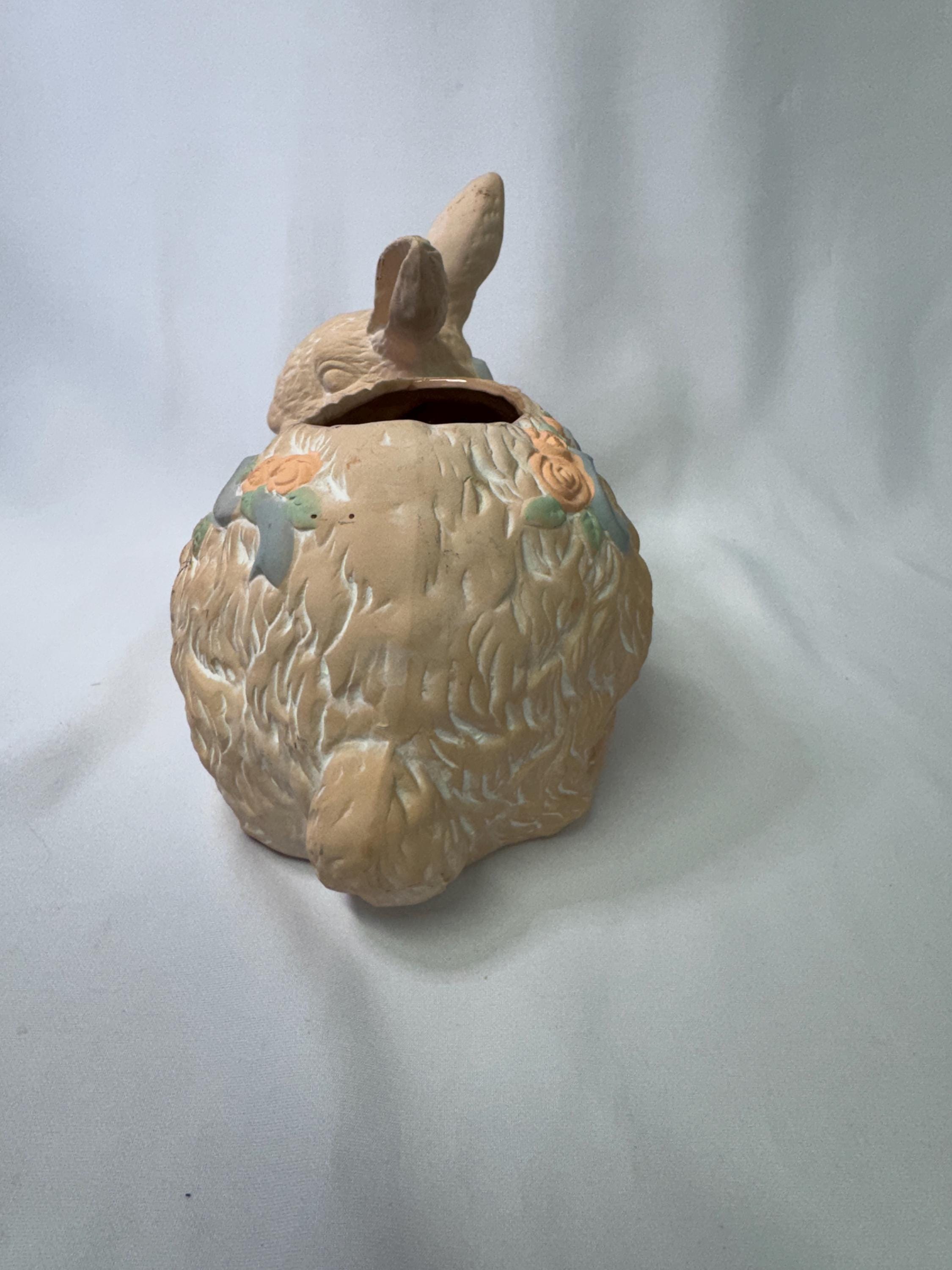 Vintage 1988 Bunny Rabbit Planter | Ceramic Rabbit Flowerpot | Easter ...