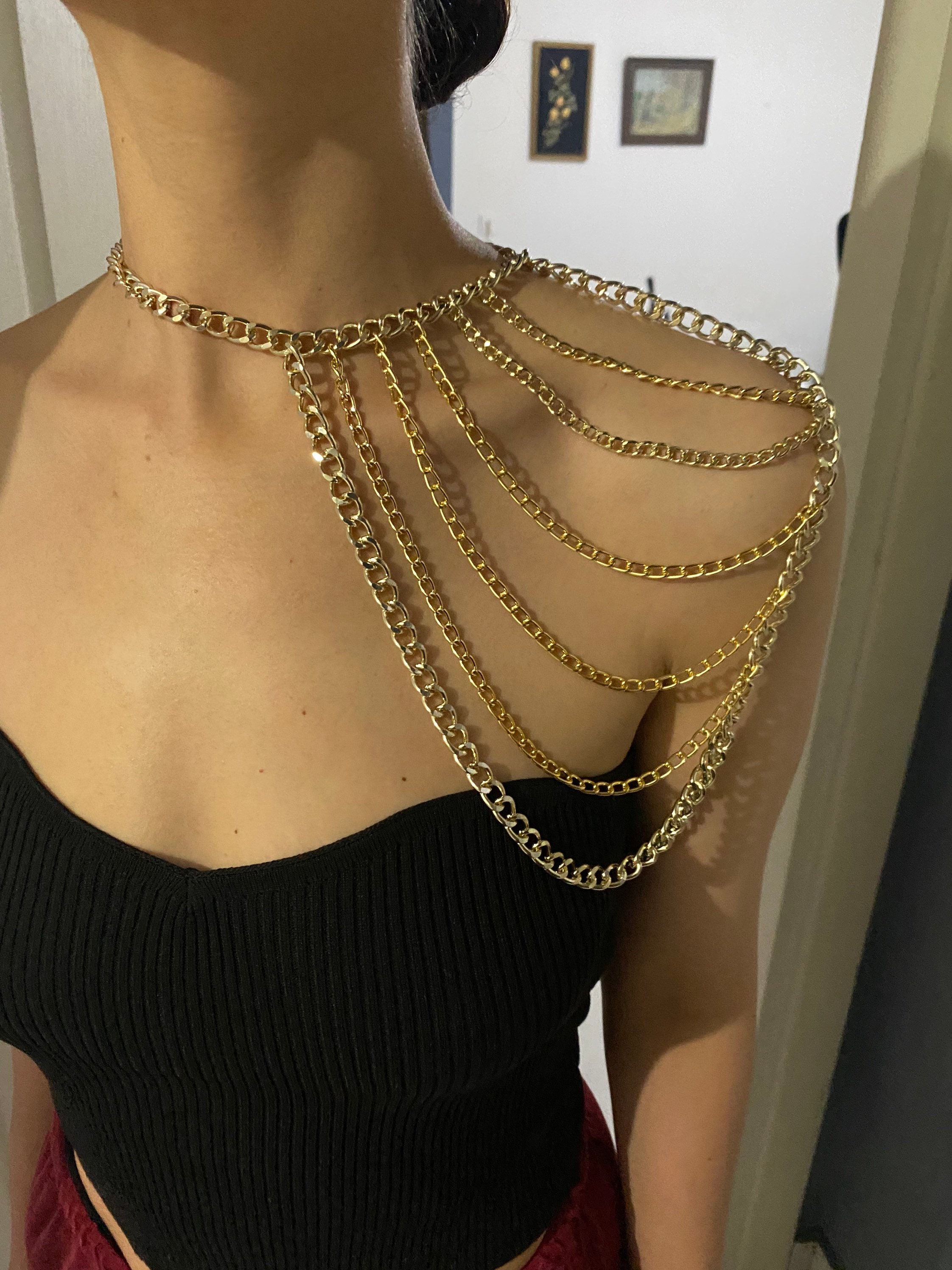 Multilayer Shoulder Chain, Layered Shoulder Necklace, Shoulder 