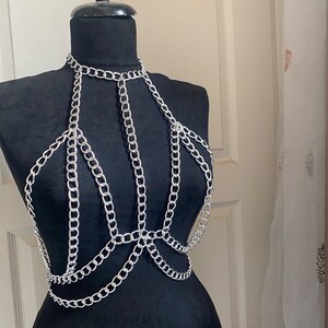Gold Festival  multi layered  body chain bralette, rave chain top, boho chain bralette,beach body chain top,statement chain top, edm fashion