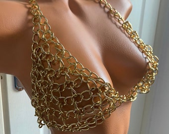 Gold Chain Bralette: Festival Body Jewelry