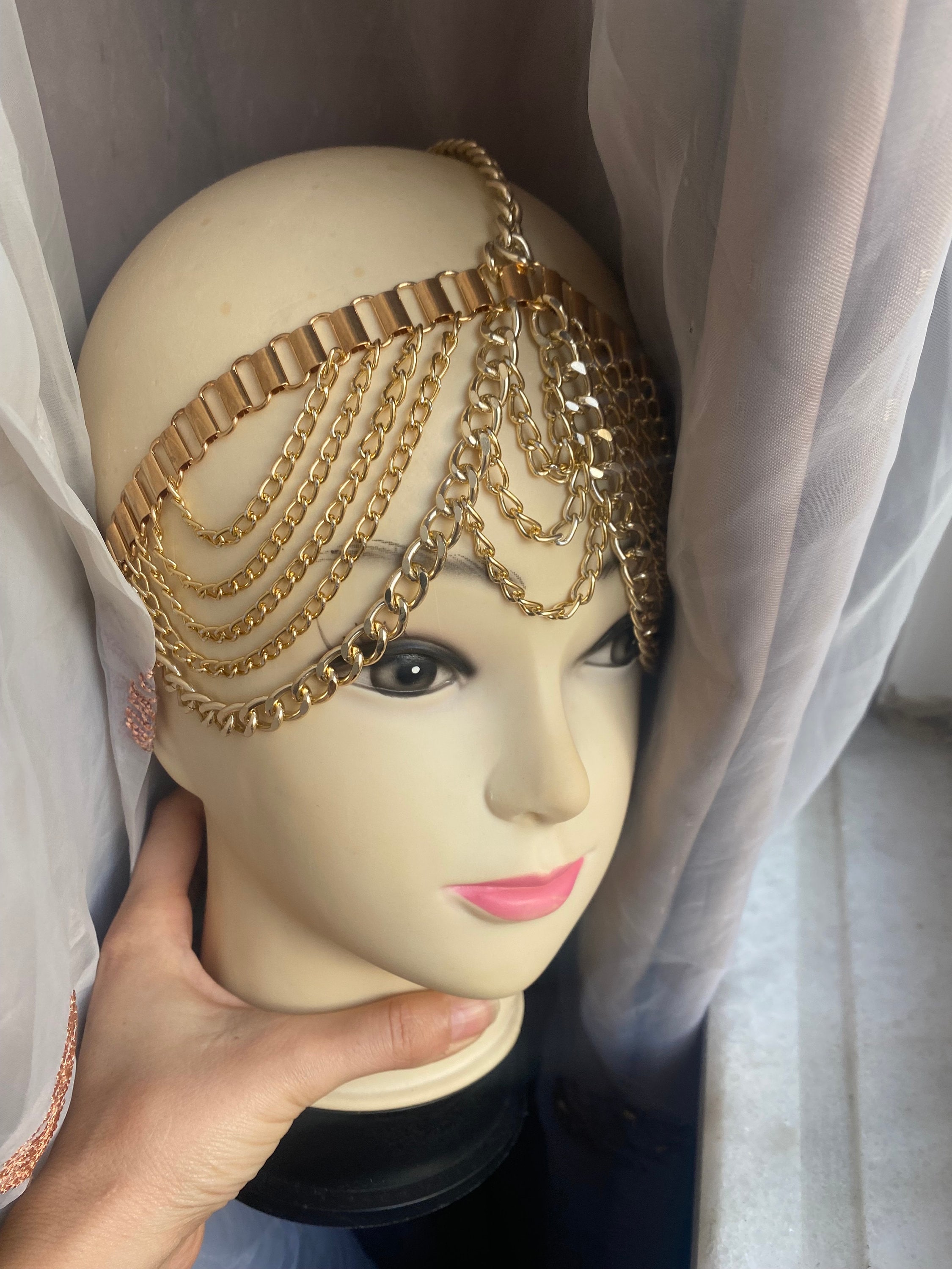 Egyptian Dress For Women Aukmla Gold Head Chain Jewelry Coin