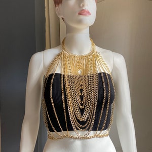 Chain bra top,festival chain bra,statement chain top,beach body chain top,rave chain top,burningman festival jewelry,summer body chain,boho