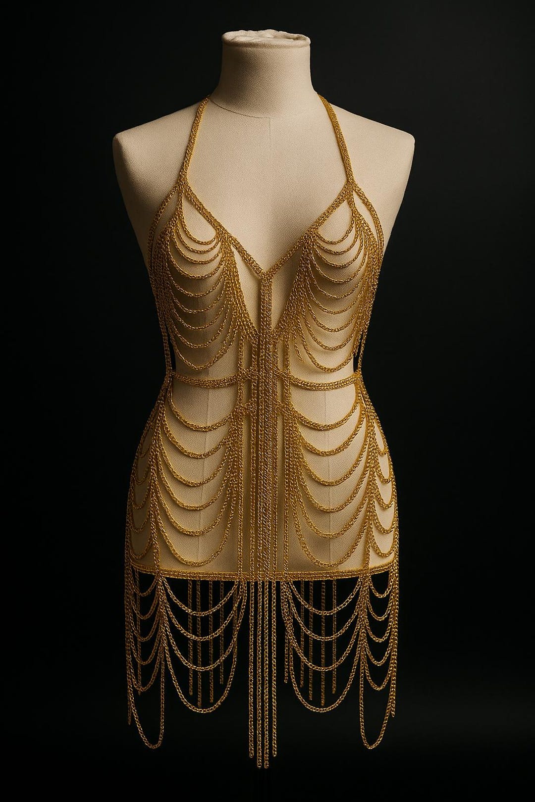 Gold Body Chain Dress: Festival Rave Outfit - Etsy