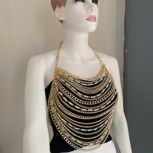 Black chain bra best sale