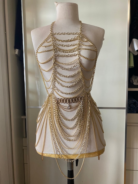 slim fit dress slacks Gold Chain Mail Dress main image 0
