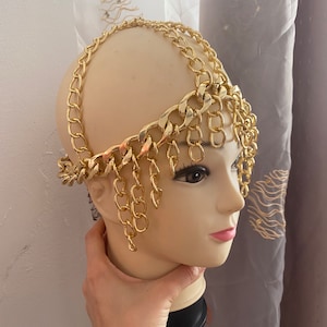 Cleopatra Headpiece ,Egypt Head Chain, Burning Man Fest, Wedding Veil Piece, Exotic Festival Dance Costume,Goddess Head Jewelry,events,gost