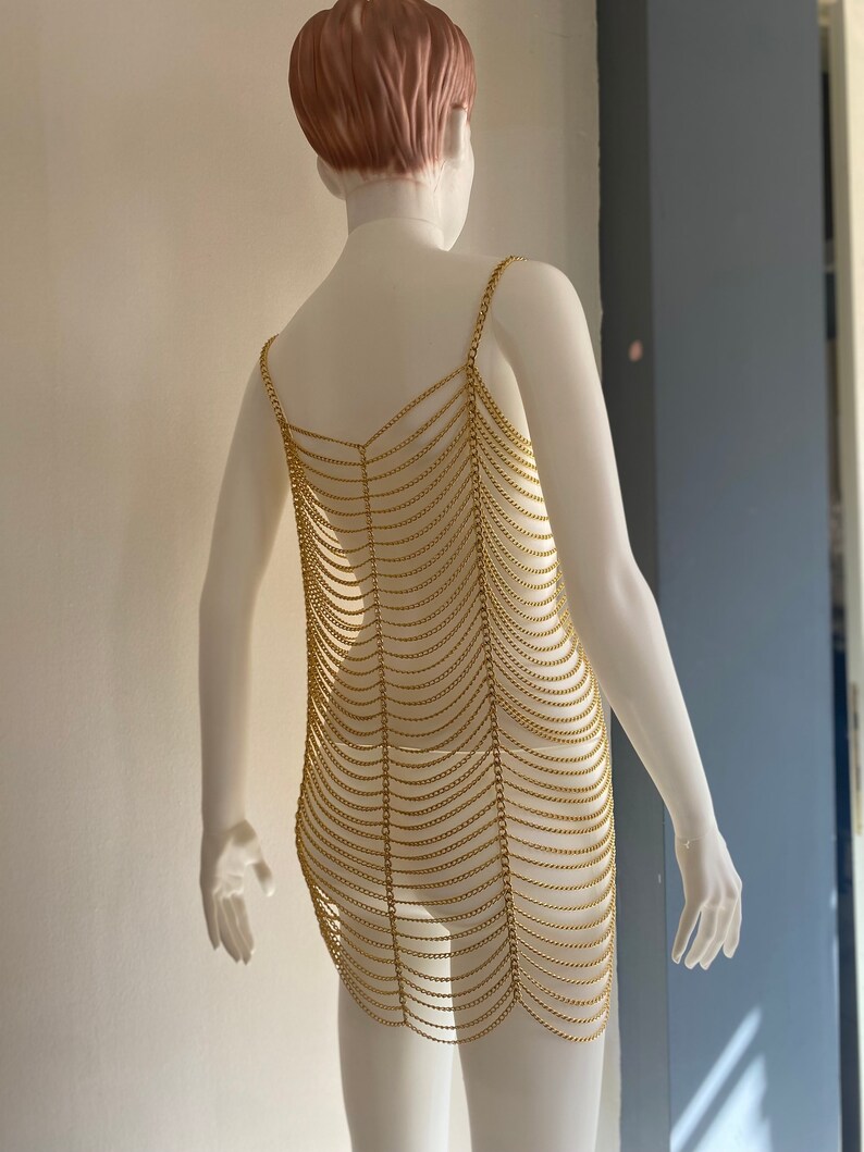 Gold Chain Bodycon Dress: Edgy Rave Body Jewelry - Etsy