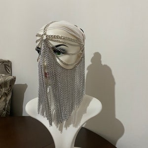 Cleopatra Headpiece ,Egypt Head Chain, Burning Man Fest, Wedding Veil Piece, Exotic Festival Dance Costume,Goddess Head Jewelry,events,gost