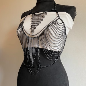 Gold / Silver / Black Body Chain Harness – Statement Festival & Evening Jewelry – Shoulder  Chest Chain Accessories, Boho,Gothic ,avangarde