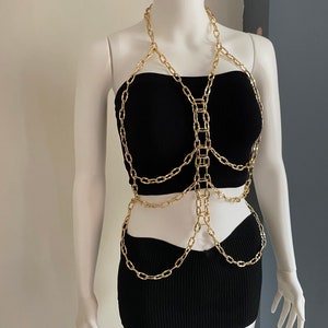 Gold Festival  multi layered  body chain accessories, harness Body Chain, croptop bra, festival Wear ,rave outfit,gift for her