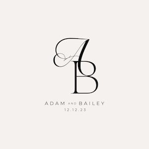 Couple Monogram for Wedding, Wedding Monogram Template, Elegant Logo, Initial Logo, Personalised Monogram, Monogram Digital Download