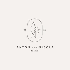 Wedding Monogram Shape, Couple Monogram, Wedding Couple Logo Digital, Elegant Logo, Initial Logo, Modern Wedding Logo Template, Wedding SVG