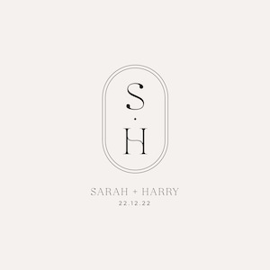 Simple Wedding Monogram, Couple Monogram, Wedding Monogram Digital Download, Initial Logo, Modern Wedding Logo, Wedding Monogram Template