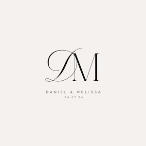 Modern Wedding Monogram Logo, Wedding Monogram Template, Couple Wedding Monogram, Wedding Emblem, Personalised Wedding Monogram SVG