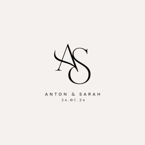 Couple Monogram for Wedding, Wedding Monogram Template, Wedding Logo, Initial Logo, Personalised Monogram, Monogram Digital Download,