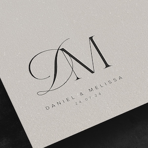 Logotipo de monograma de boda personalizado, plantilla elegante de monograma de boda, monograma de boda SVG