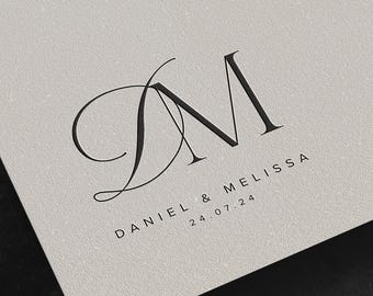 Personalised Wedding Monogram Logo, Elegant Wedding Monogram Template, Wedding Monogram SVG