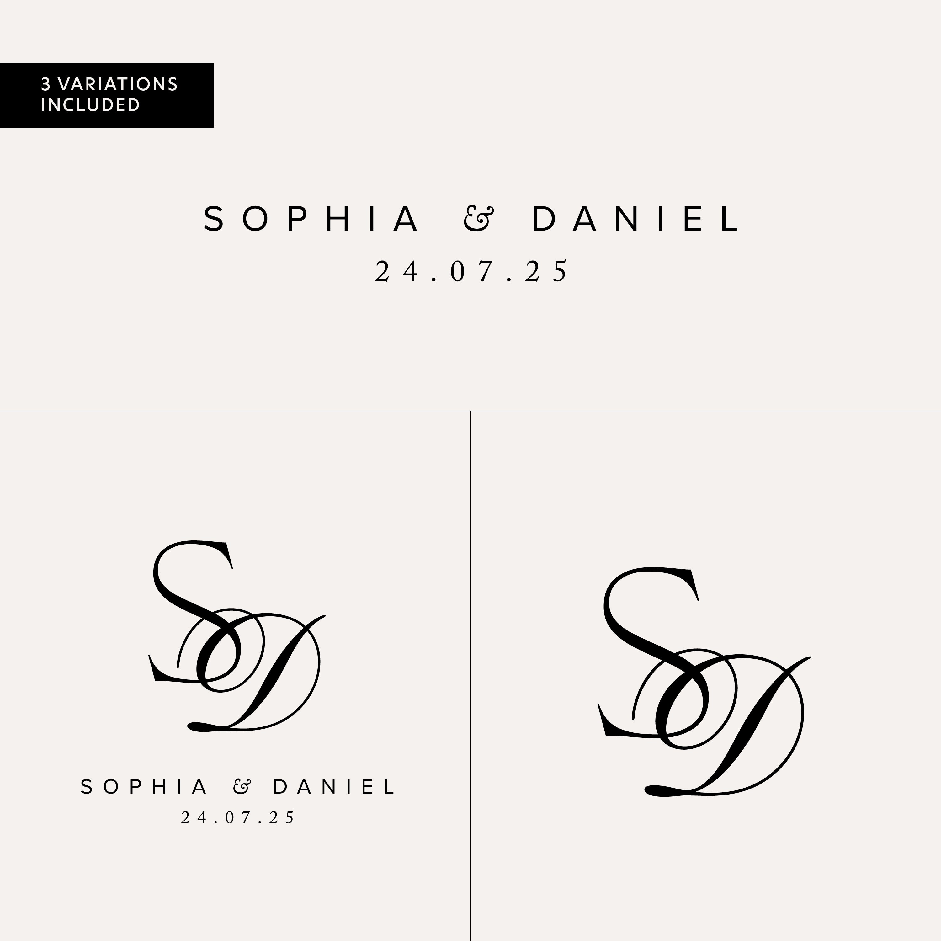Personalised Elegant Wedding Monogram Logo Design, Custom Initials for ...