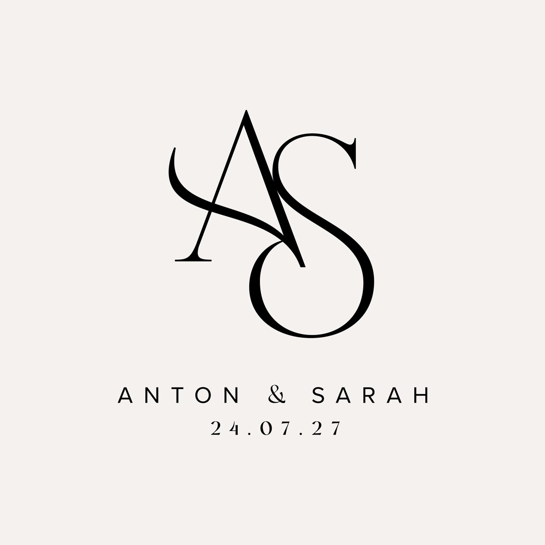 Wedded Monogram Couple Monogram for Wedding, Custom Wedding Monogram Design, Digital ...