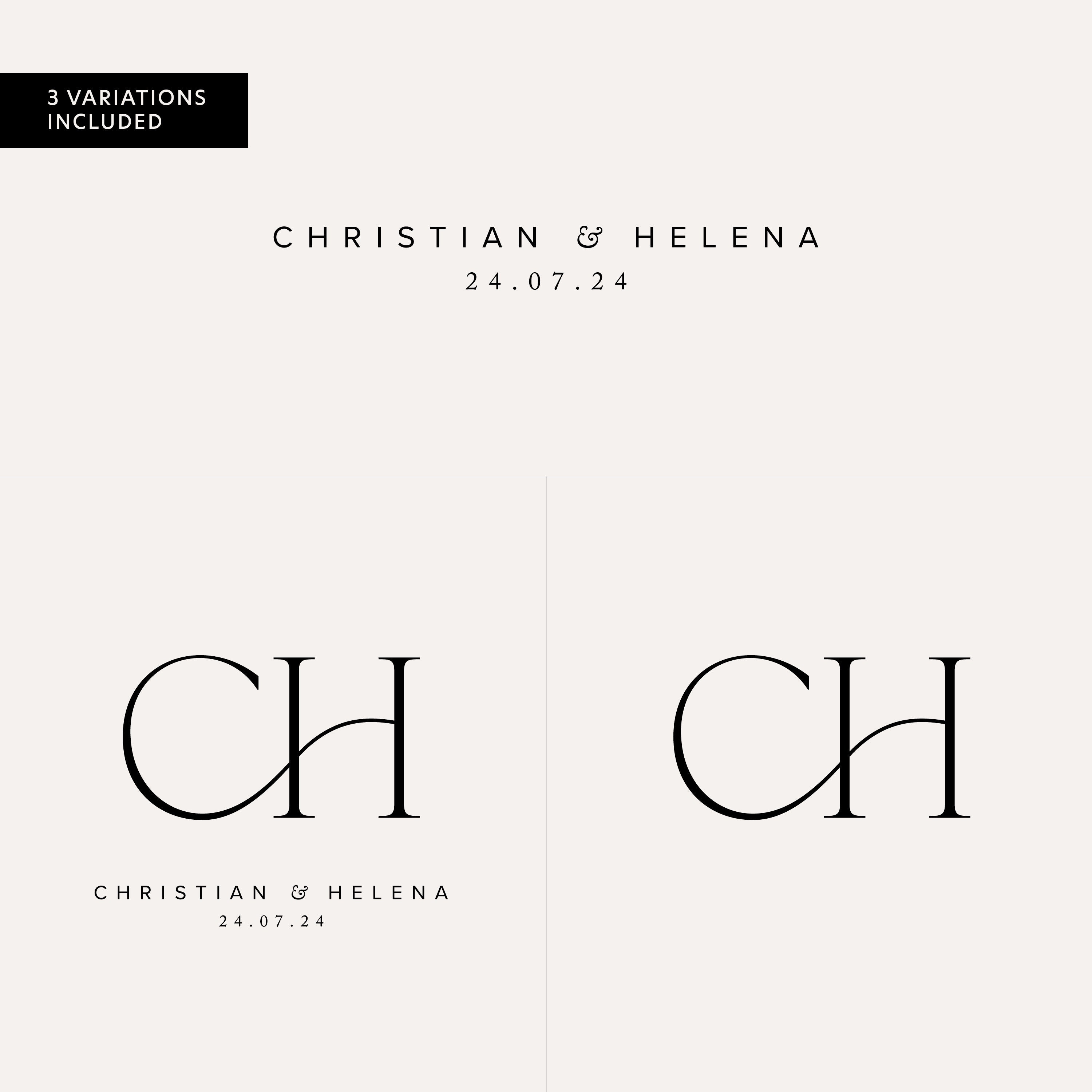 Modern Wedding Monogram Logo, Couple Initials (digital Download) - Etsy