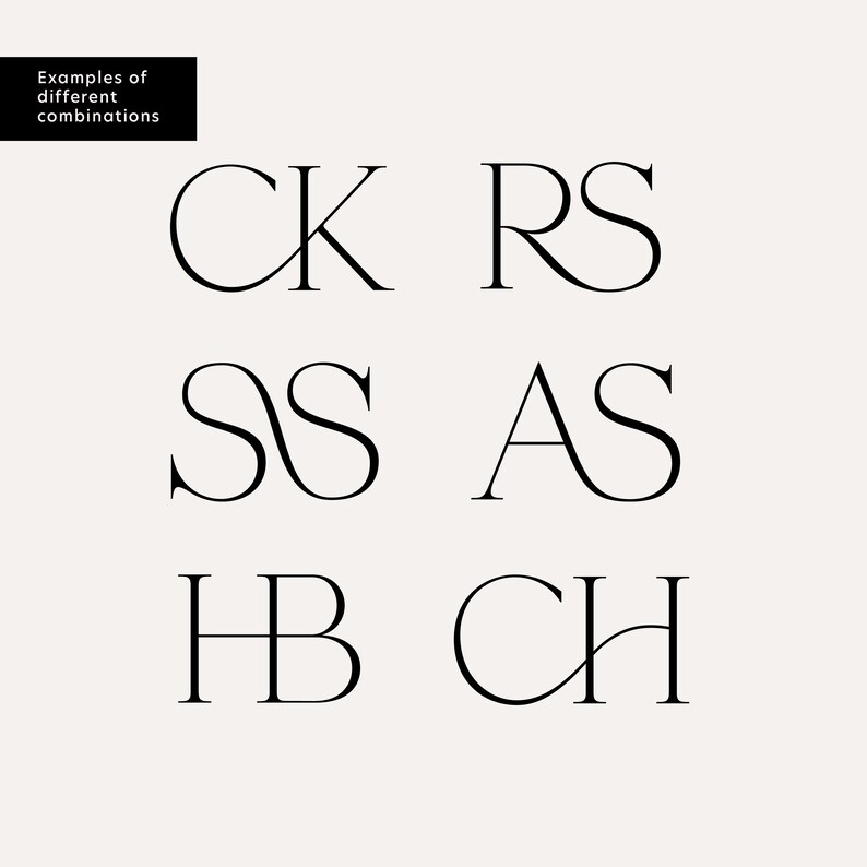 Modern Wedding Monogram Logo, Couple Initials (digital Download) - Etsy