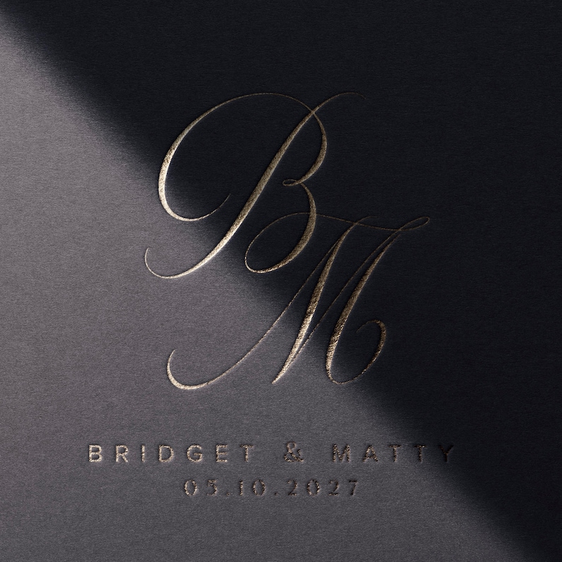Script Wedding Monogram, Calligraphy Personalised Monogram Digital ...