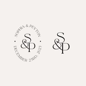 Wedding Monogram Elegant Simple Monogram Template, Wedding Couple Logo, Initial Logo, Classic Wedding Logo Custom Wedding Logo for Invites