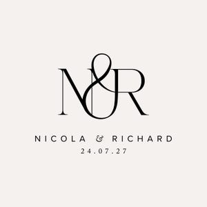 Monogram Wedding Logo, Wedding Monogram Invitation Template, Custom ...
